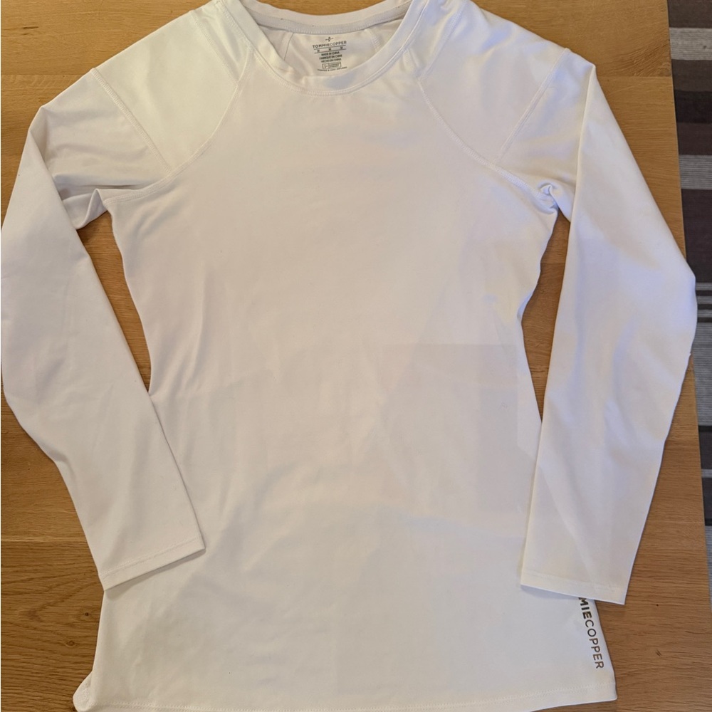 Long Sleeve Crew Performance Tee - White